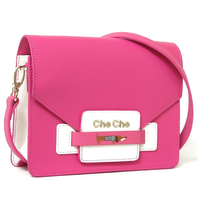 Dachshund Dog Leather Cross-Shoulder Bag - Messenger Bags & Sling Bags - Genuine Leather Pink