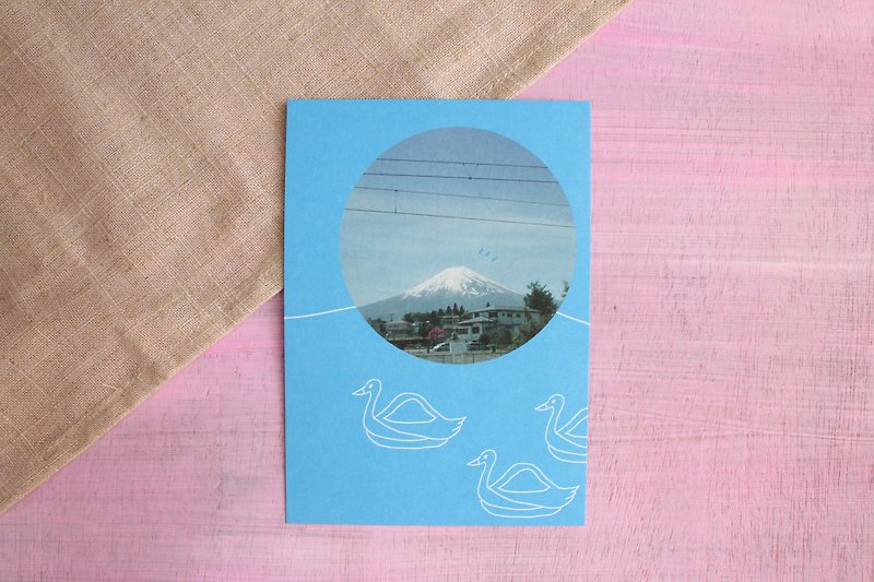 富士山天鵝船 / 明信片 - 心意卡/卡片 - 紙 