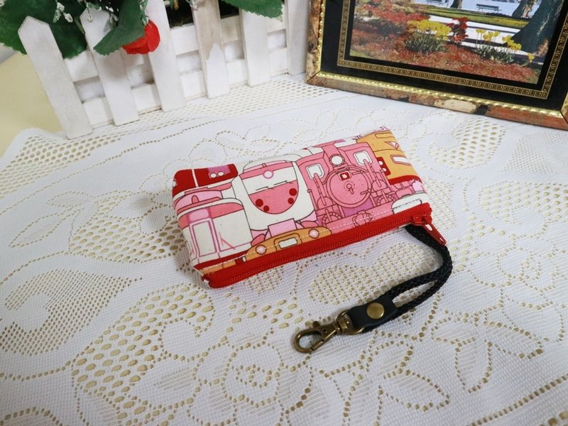 火車~ 三角鑰匙包 零錢包 - 鑰匙圈/鑰匙包 - 棉．麻 多色