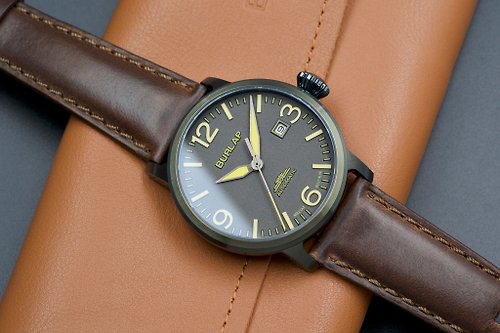 Burlap Watches Burlap Watches 香港品牌 THE CLASSIC 經典三針款 綠色航空手錶