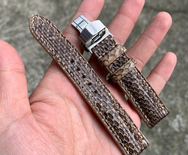 Handmade leather watch band hot sale