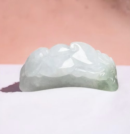 瓔珞翡翠 冰種飄綠翡翠如意手牌 | 天然緬甸玉翡翠A貨 | 送禮
