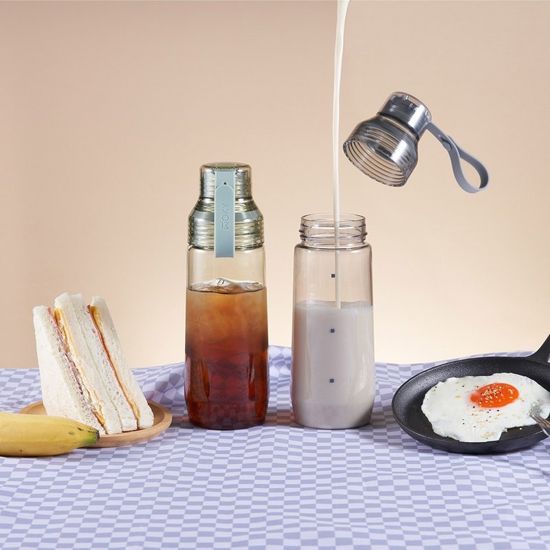 【WOKY沃廚】ECOZEN透明瓶600ml(6色可選)-附彈跳粗吸管 - 水樽/水瓶 - 塑膠 