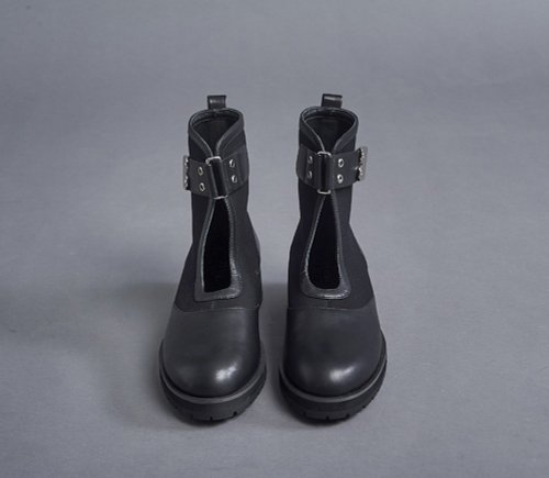 太いかかとのブーツをステッチしてドロップ型の掘り出し包帯