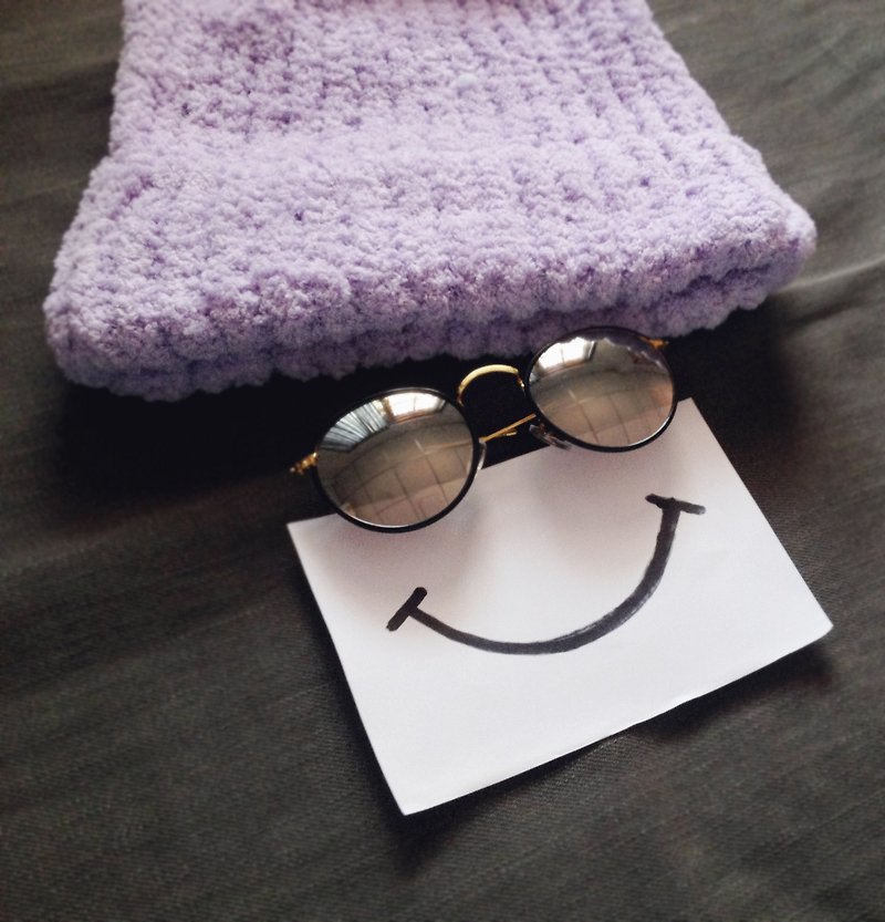 knitted hat handmade - 帽子 - 其他材質 紫色