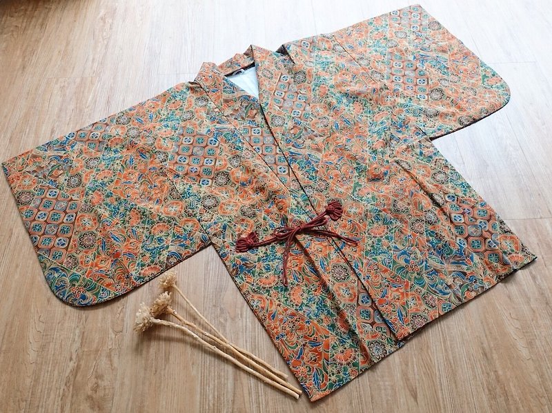Vintage kimono / feather weaving no.41 - เสื้อแจ็คเก็ต - เส้นใยสังเคราะห์ หลากหลายสี