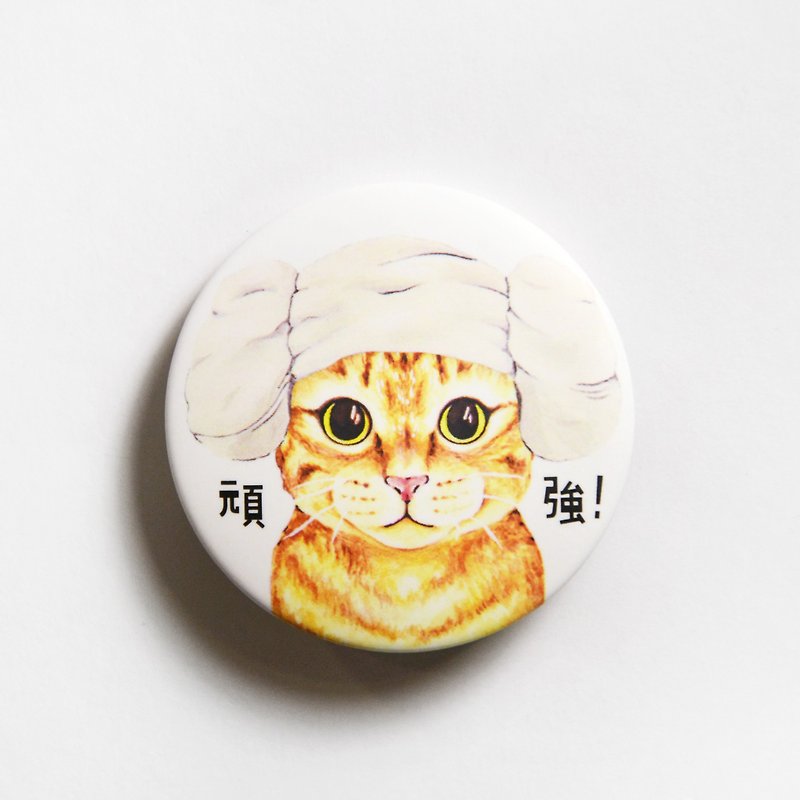 Magnet Badge Badge-The Tenacity of the Orange Cat - Badges & Pins - Other Metals White