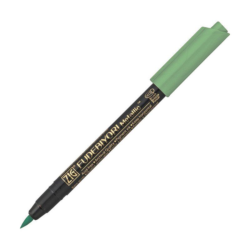 [Kuretake Japan Kuretake] ZIG pen day and metallic soft brush green - Other Writing Utensils - Plastic Green