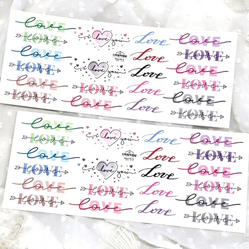 :Love mark: Matte Transparent sticker - 貼紙 - 其他材質 