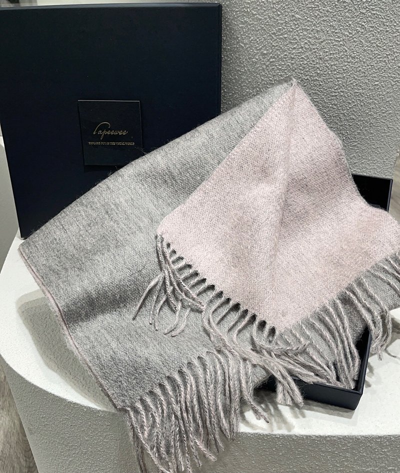 (Pre-Order) Two-color Cashmere Scarf Scarf Scarf Shawl Gift Box Limited Time Offer-Hong Kong Original Brand - ผ้าพันคอถัก - ขนแกะ สีกากี