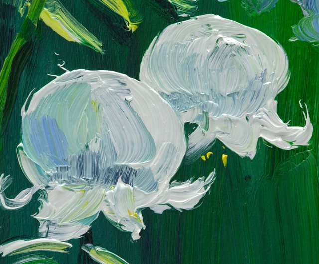 スズラン 絵画 フローラル オリジナルアート 白い花 ウォール