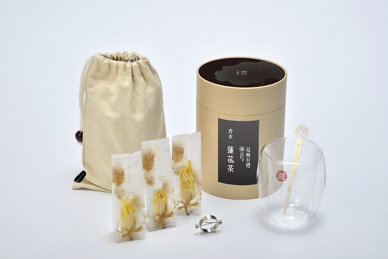 [Mid-Autumn Gift Box] Lotus Tea Series / Perfume Lotus Tea - Petty Bourgeoisie Gift Box - Tea - Plants & Flowers Khaki