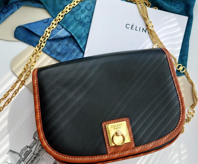 20,500円CELINE ショルダーバッグ in Brown - Black 限定品　美品