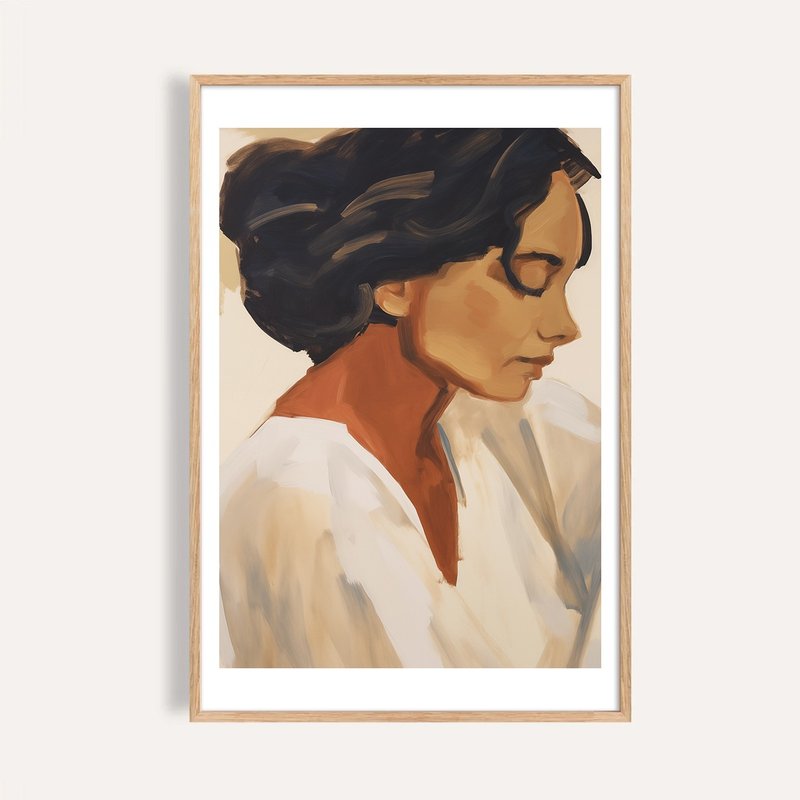 靜默輪廓 Soft Solitude / 現代女性人物掛畫 - 海報/掛畫/掛布 - 紙 