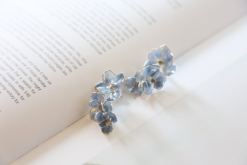 Nature is infinite-True love element elves handmade jewelry resin earrings 925 sterling silver - Earrings & Clip-ons - Resin Blue
