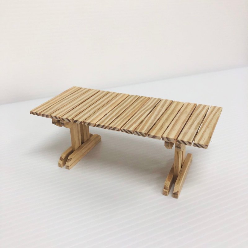 Youqingtian micro landscape-pocket log bench - ของวางตกแต่ง - ไม้ สีกากี