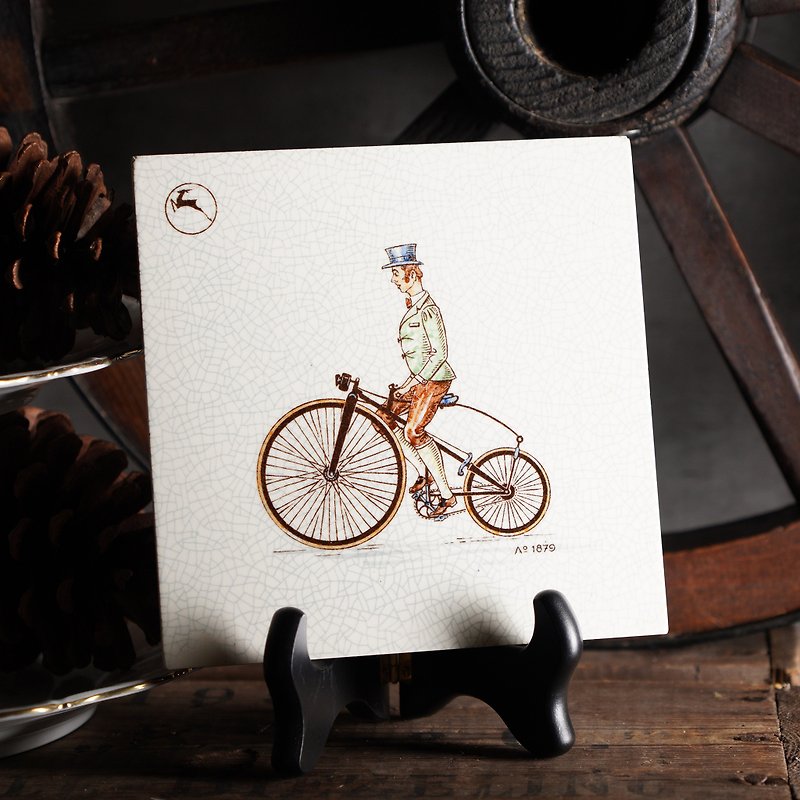 Ceramic bicycle tile made in the Netherlands - Wall Décor - Pottery Multicolor