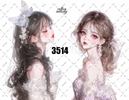 cotton-melody original sticker no.3514 人物ステッカー オリジナルステッカー オリジナル人物ステッカー 裝飾ステッカー cotton melody