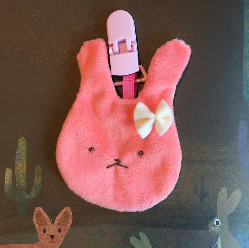 Hand-made safe talisman bag / blessed bag rabbit and rabbit - Omamori - Cotton & Hemp Pink