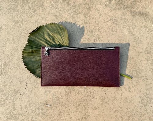Tosca creations Tosca | Vintage Zipper Wallet Burgundy - 真皮羊皮拉鏈銀包 酒