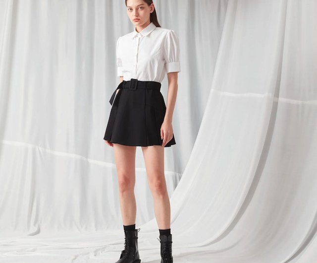 VTG! 激レア初期NU/KE 拘束黒ビスチェ ベルト　ミニスカート　ユリウス アシンメトリー ミニスカート【Gray/Black】