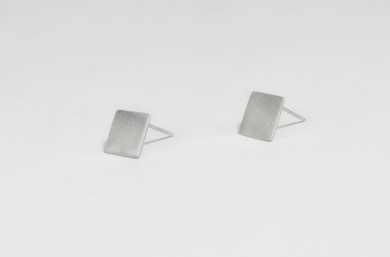 I-Shan13 diamond flat earrings (single) - ต่างหู - โลหะ สีใส