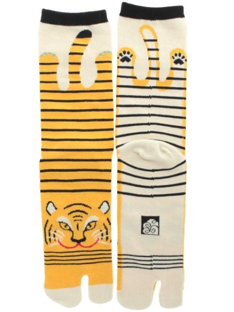Pre-order tiger two-finger socks medium length men's socks - ถุงเท้า - ผ้าฝ้าย/ผ้าลินิน หลากหลายสี