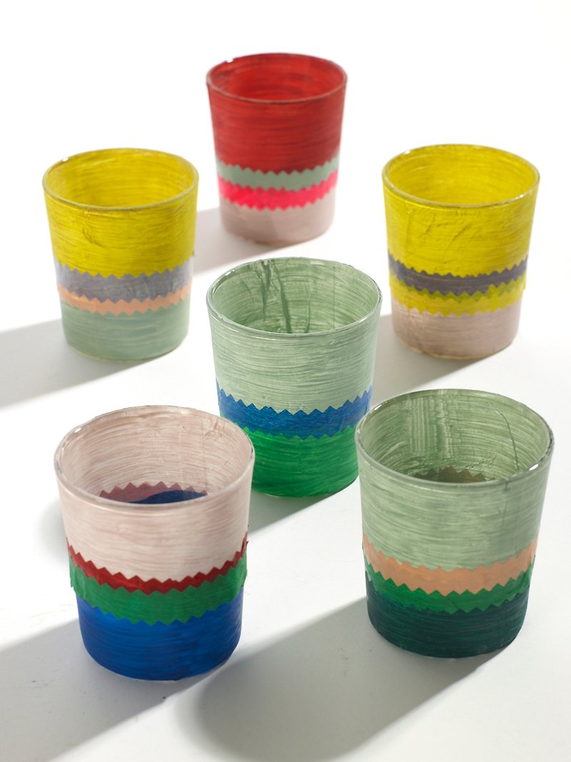 【Belgian SERAX Feeling colorful glass candle cup (shipped randomly) - Candles & Candle Holders - Glass Multicolor