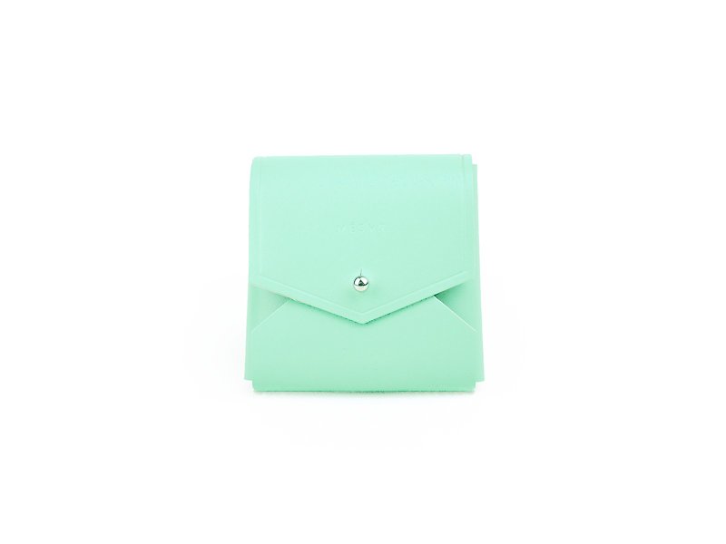 [Macaron] ｜Small Coin Pouch｜Purse - กระเป๋าใส่เหรียญ - หนังแท้ สีเขียว