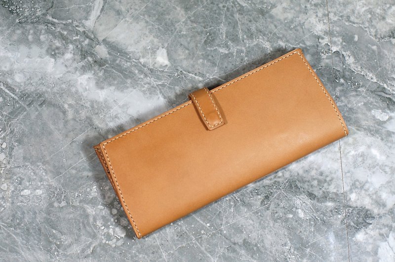 [Hand-stitched long clip] brown buckle with long clip. Italian vegetable tanned leather association Buttero - Wallets - Genuine Leather 