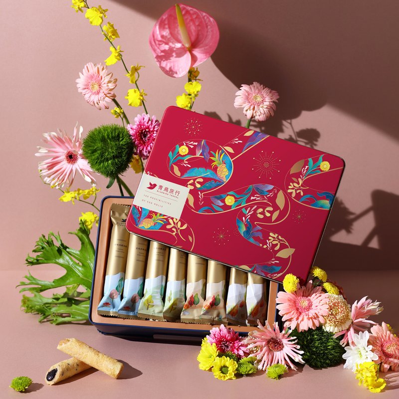 [Pre-order] Jade Bird Travel | 2025 Spring Festival Golden Classic Egg Roll Gift Box 16 pieces - Snacks - Fresh Ingredients Red