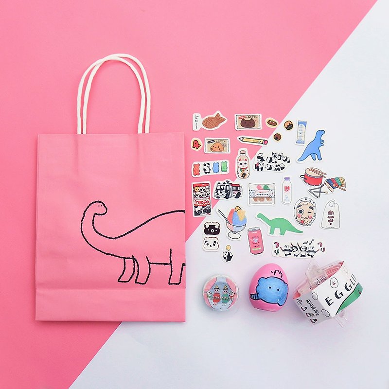 [XMAS blessing bag] Take home together / Limited co-cultivation egg + Christmas paper tape & sticker pack - Stickers - Paper Pink