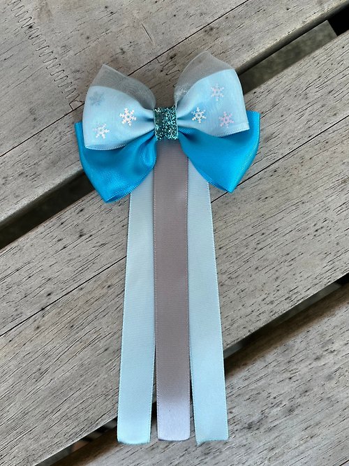 ribbons-mom Ribbon hair clip with tail pricess collection Elsa