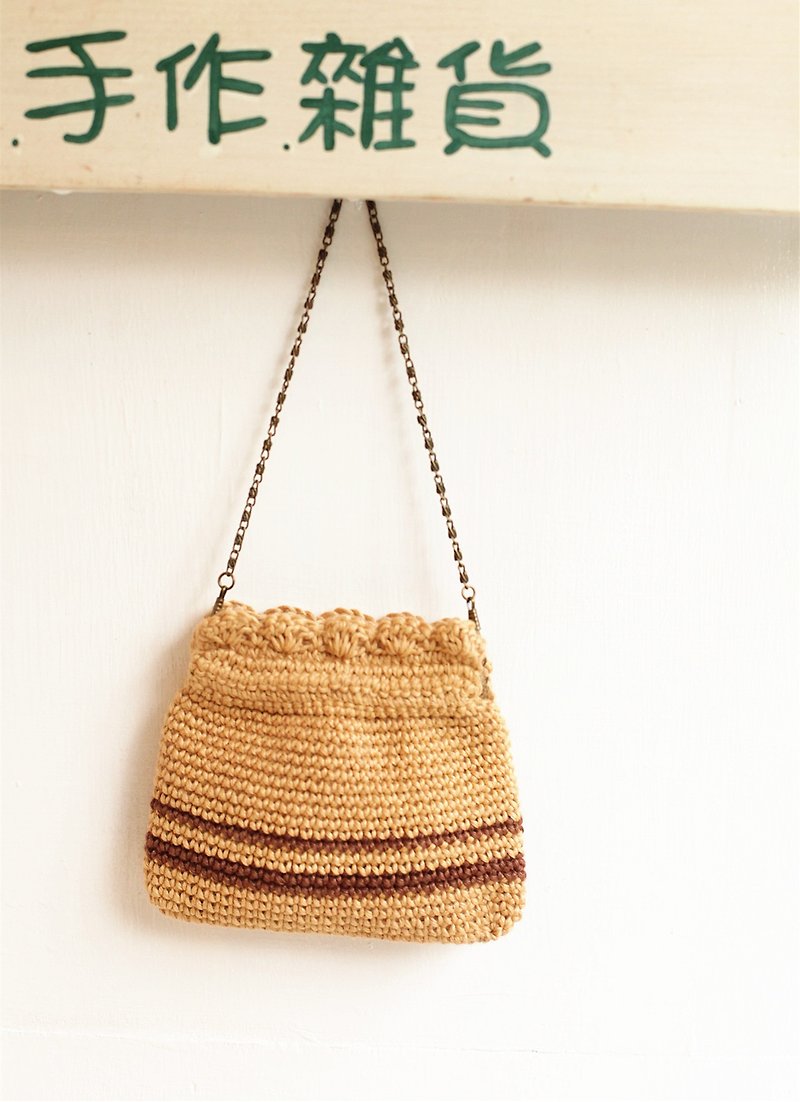 [Good day] handmade ramie rope braided blond packet - Handbags & Totes - Other Materials Brown