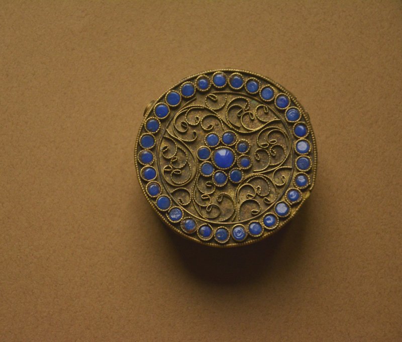 早期德國 古董金屬珠珠裝飾小藥盒 飾品裝飾盒 - 擺飾/家飾品 - 其他金屬 金色