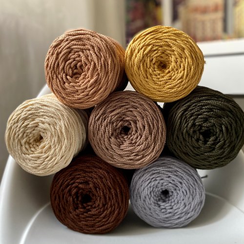 Jute cord TWINE TWISTED 1 kg skein, zero waste rope for crocheting