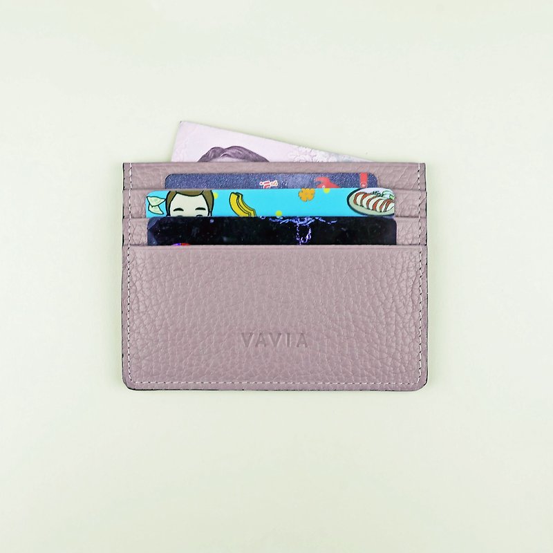 Violet ice Cow Leather Card Holder - Wallets - Genuine Leather Purple