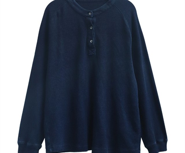 Waffle Henley - Indigo