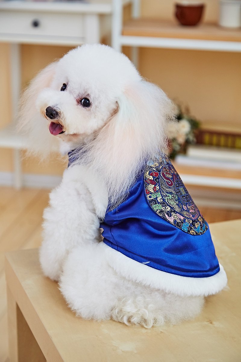 造型中國風(藍) - 寵物衣服 - 棉．麻 藍色