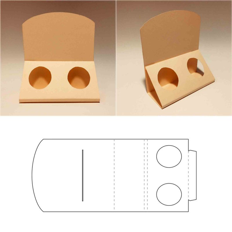 Bottle display template, bottle display case, two bottle holder, Cricut, PDF - 圖文模板設計 - 其他材質 