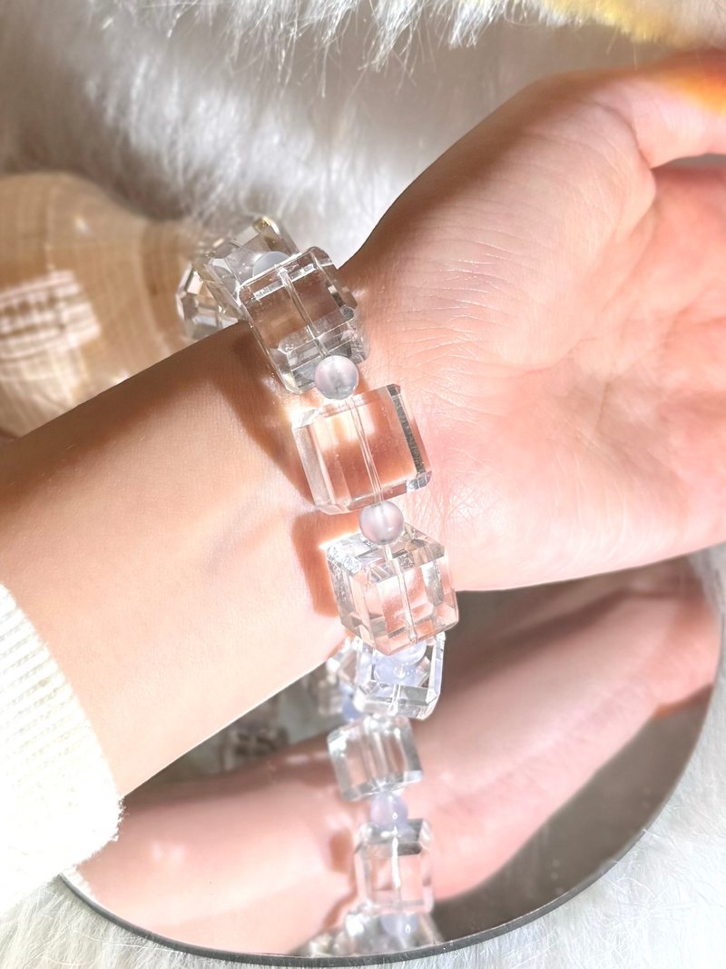 客製化 | 冰糖 | 白水晶、藍玉髓 - 手鍊/手環 - 水晶 透明