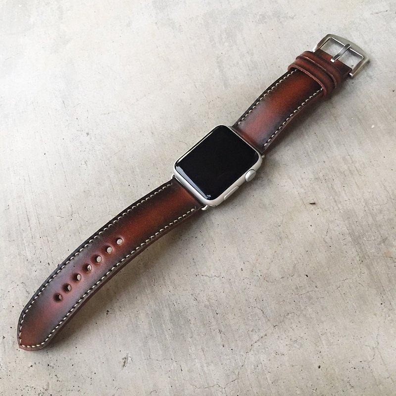 Brown Vintage Apple Watch Band Handmade series 5, 4, 3, 2, 1 - Watchbands - Genuine Leather Brown