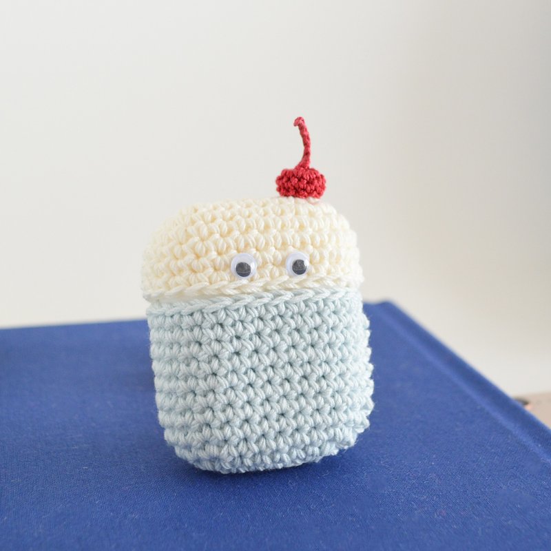 AirPods Case　奶油蘇打水　與櫻桃 - AirPods/耳機保護套 - 棉．麻 白色