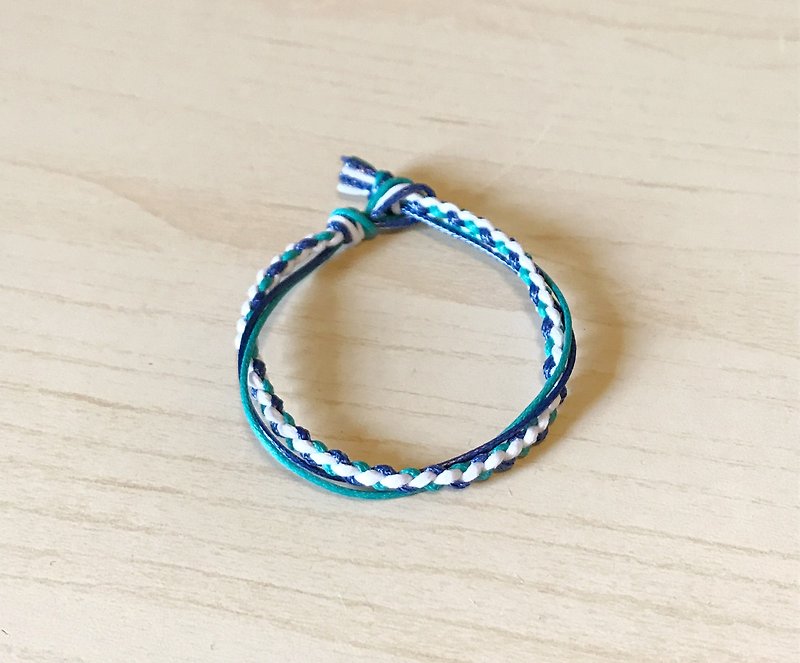 單純 / 手工編織手環 - 手鍊/手環 - 其他材質 藍色