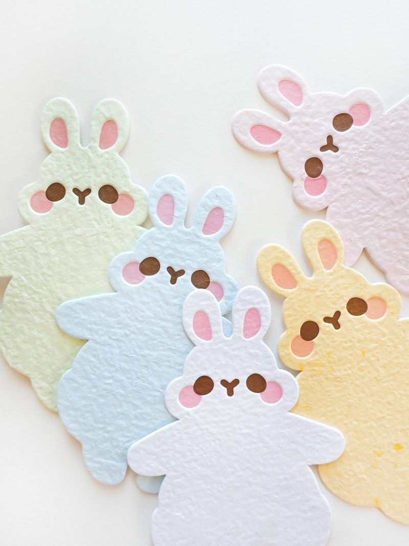 [Wood Paper Products x Pei+Pei Studio] Little Rabbit Observation Diary Handmade Paper Style Card - การ์ด/โปสการ์ด - กระดาษ 