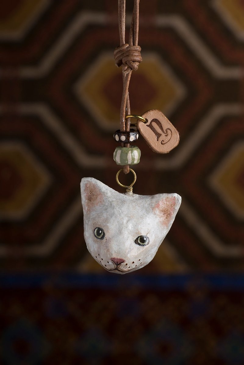 小貓墜子頸鏈 / 動物項錬 - 頸圈項鍊 - 紙 