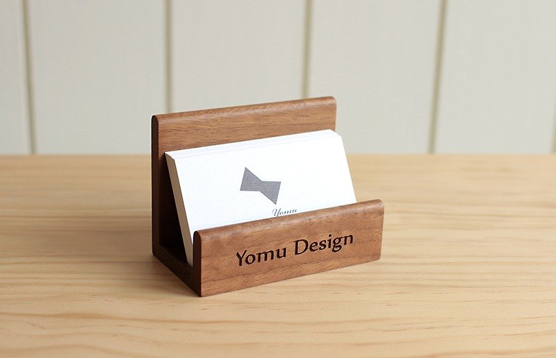 Walnut business card holder (custom laser engraving can be purchased) - ที่ตั้งบัตร - ไม้ สีนำ้ตาล