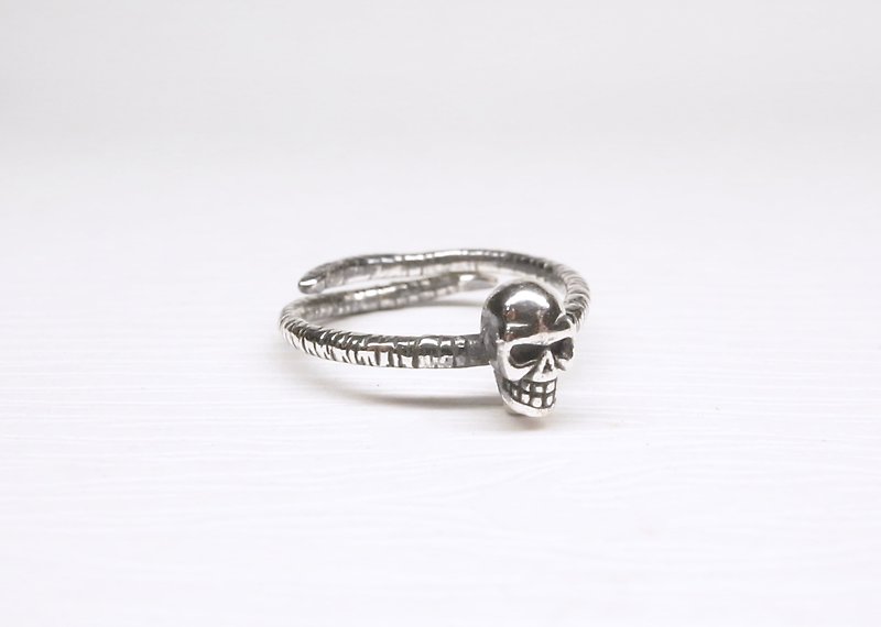 Ermao Silver[Large Series─Small Skull-Ring] Silver - แหวนทั่วไป - เงิน สีเงิน