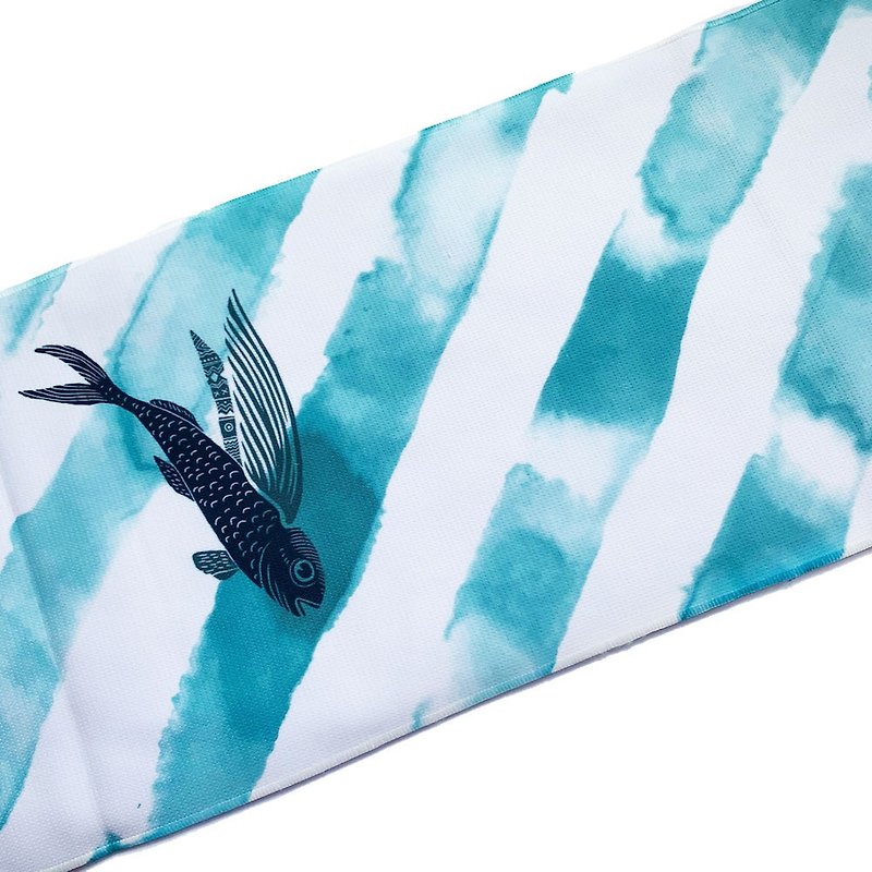 【海洋動物系列】WAWA飛魚浪潮運動毛巾 - 毛巾浴巾 - 聚酯纖維 多色