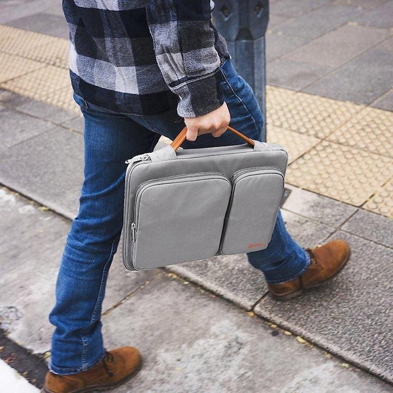 美式簡約,淺灰色 筆電包 適用MacBook Pro / MacBook Air13吋 - 電腦袋 - 聚酯纖維 灰色